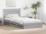 Bed Frame with Drawer Grey Sonoma 90 x 190 cm Engineer Wood 3409877