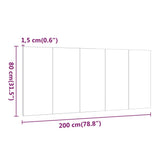 816977 Bed Headboard Grey Sonoma 200x1,5x80 cm Engineered Wood