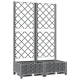 Garden Planter with Trellis Light Grey 80x40x121.5 cm PP 153271