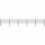 Fence Panel with Posts Iron 867x80 cm Green 278608