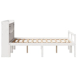 Bookcase Bed without Mattress White 135x190 cm Doouble Solid Wood Pine 3322046