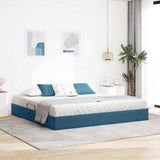 Storage Bed with Mattress Dark Blue 200 x 200 cm Velvet 3370122