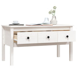 Coffee Table White 102x49x55 cm Solid Wood Pine 820942