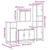 ZNTS 4 Piece Bathroom Furniture Set Black Engineered Wood 3301190