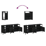 ZNTS 3 Piece Bathroom Furniture Set Black Engineered Wood 3214785