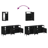 ZNTS 3 Piece Bathroom Furniture Set Black Engineered Wood 3214785
