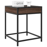 Bedside Table with Infinity LED Brown Oak 40x40x51 cm 3284095
