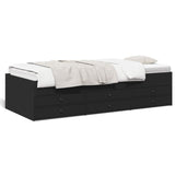 ZNTS Daybed with Drawers without Mattress Black 100x200 cm 3280868