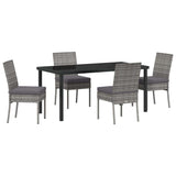 Garden Dining Set 5 pcs Grey Powder-Coated Steel 3379229