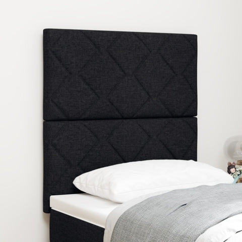 ZNTS LED Headboard Diamond Blocks Design Black 80 cm Fabric 3338477