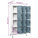 Locker Cabinet Light Grey and Dark Grey 90x45x180 cm Steel 339819