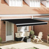 Retractable Awning Manual Black 400 x 300 cm Fabric, Metal 3330604