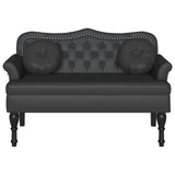 Chesterfield Bench Black 120.5 x 65 x 75 cm Faux Leather 42019284