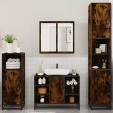 4 Piece Bathroom Furniture Set Smoked Oak Engineered Wood 3301212