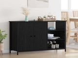 Sideboard Black Oak 100 x 33 x 75 cm Engineered Wood 882827