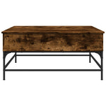 ZNTS Coffee Table Smoked Oak 95x95x45 cm Engineered Wood and Metal 3217066