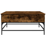 ZNTS Coffee Table Smoked Oak 95x95x45 cm Engineered Wood and Metal 3217066