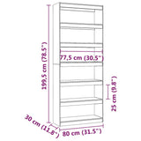Book Cabinet/Room Divider White 80x30x199.5 cm Solid Wood Pine 808204