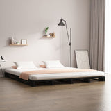 Pallet Bed without Mattress Black 140x190 cm Solid Wood 821441