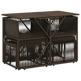 7 Piece Garden Dining Set with Cushions Brown Poly Rattan 369010