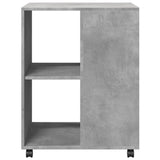 ZNTS Side Table with Wheels Concrete Grey 55x60x78 cm Engineered Wood 853158