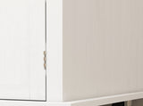 Rolling Kitchen Island Storage Trolley with Rubber Wood Top & Drawers for Dining Room, White T3398P329526