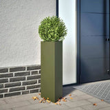 Garden Planters 2 pcs Olive Green Triangular 30x26x75 cm Steel 851150