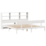 Bookcase Bed without Mattress White 180x200 cm Super King Solid Wood Pine 3321815