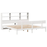 ZNTS Bookcase Bed without Mattress White 180x200 cm Super King Solid Wood Pine 3321815