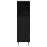 Bathroom Cabinet Black Oak 30 x 30 x 100 cm Engineered Wood 862884