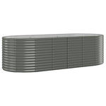 ZNTS Garden Raised Bed Powder-coated Steel 249x100x68 cm Grey 319064