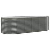 ZNTS Garden Raised Bed Powder-coated Steel 249x100x68 cm Grey 319064