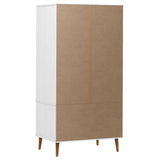 Wardrobe MOLDE White 90x55x175 cm Solid Wood Pine 350523