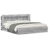 Headboard Cabinet with Storage Grey Sonoma Engineered Wood 8001306