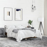 Bed Frame Smoked Oak Engineered wood, metal Double Bed Frame 3280044