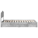 Storage Bed Concrete Grey 90 x 190 cm Engineered Wood 3413141