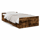Bed Frame with Drawers without Mattress Smoked Oak 90x200 cm 3280339