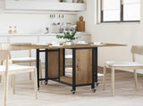Folding Dining Table with Castors 130 x 80 x 76.5 cm steel PB 8006048
