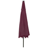 312534 Garden Parasol with LED Lights 400 cm Bordeaux Red