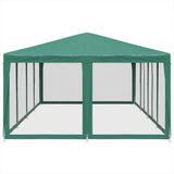 Party Tent with 12 Mesh Sidewalls Green 8x4 m HDPE 4010073