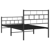 Metal Bed Frame without Mattress with Footboard Black 100x190cm 355671