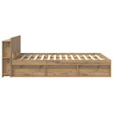 Bed Frame with Storage Artisan Oak 150 x 200 cm Engineered Wood 3433391