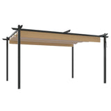 Garden Gazebo with Retractable Roof 4x3 m Taupe 318539