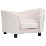 Dog Sofa Cream 69x49x40 cm Plush and Faux Leather 171036
