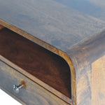 Large Chestnut Curve Upper Slot Floating Bedside IN3899