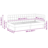 Corner Bed Frame with Headboard Yellow 90 cm x 200 cm Velvet 42016434