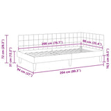 Corner Bed Frame with Headboard Black 90 x 200 cm Velvet 42016433