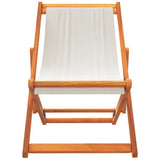 Folding Beach Chairs 2 pcs Cream White Fabric 3214495