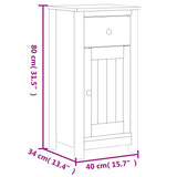 Bathroom Cabinet BERG White 40x34x80 cm Solid Wood Pine 358540