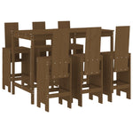 7 Piece Garden Bar Set Honey Brown Solid Wood Pine 3157784